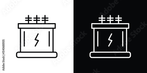 Transformer icon design. simple stroke line vector icon set
