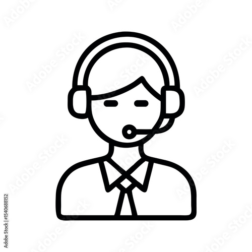 Customer service representative headset support icon