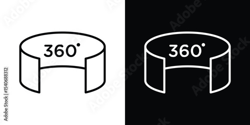 Tour virtual icon design. simple stroke line vector icon set
