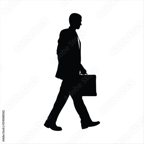 Man Walking with Briefcase Silhouette