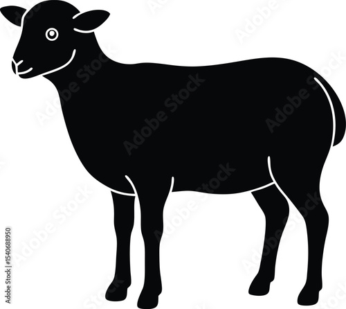 black silhouette of a goat