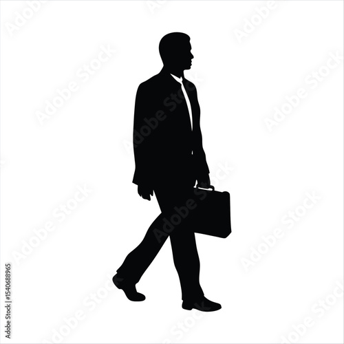 Man Walking with Briefcase Silhouette
