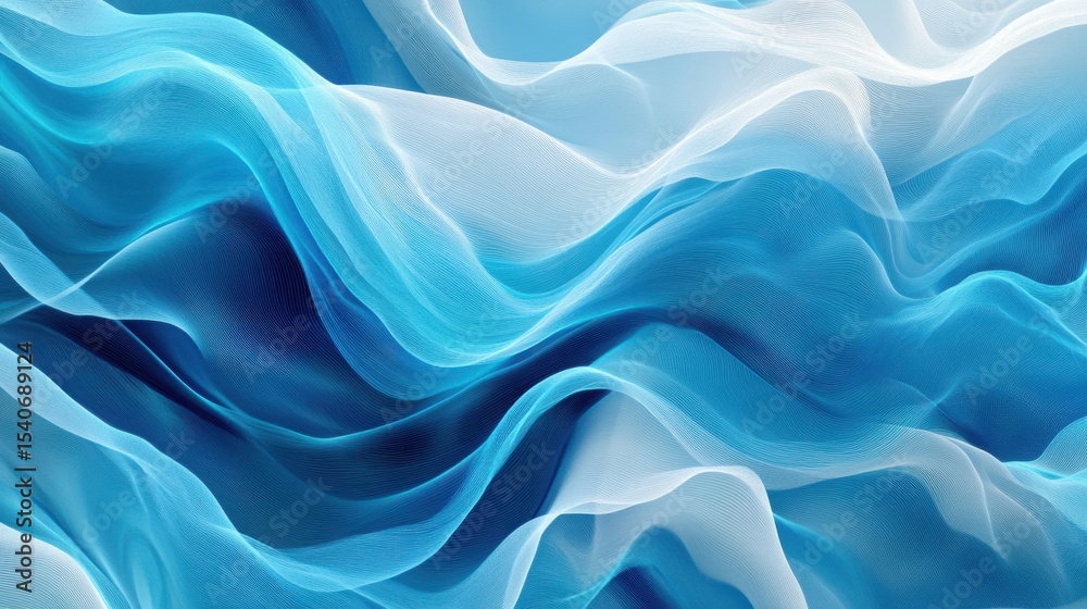 Obraz premium Soft Blue Waves Flowing Seamlessly Across a Serene Background