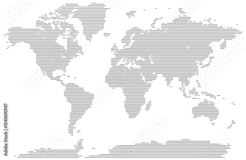 Abstract rectangle horizontal line shape world map view