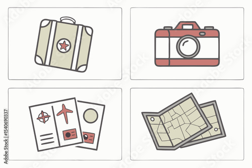 travel icons set