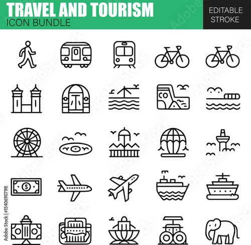 Travel and Tourism Icon Collection – Flat Vector Pack