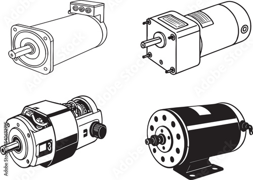 Electric Motor Vector Illustration –household and Industrial Equipment Design