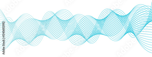 Abstract glowing Modern wave Dynamic flowing with futuristic technology and sound wave lines. Curved wavy lines tech futuristic motion background. Smooth, flowing waveforms blue lines.