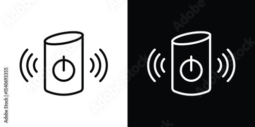 Smart speaker icon design. simple stroke line vector icon set