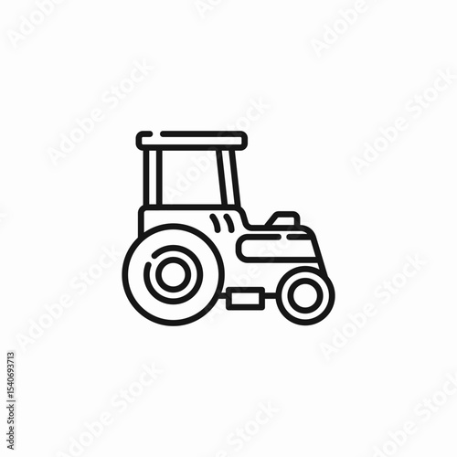 agricultural farm tractor icon sign vector