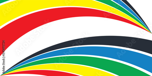 Five Color Lines Dynamic Design Colorful modern illustration