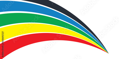 Five Color Lines Dynamic Design Colorful modern illustration