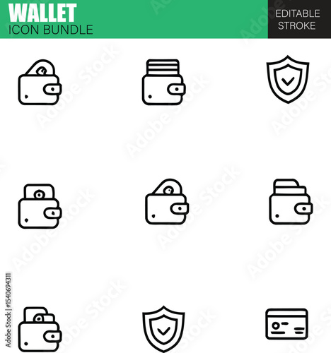 Digital and Traditional Wallet Icons – Flat Vector Pack for Personal Finance, Banking Apps, and E-Commerce Platforms