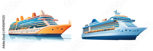 cruise ship in the sea vector graphic luxury line design
