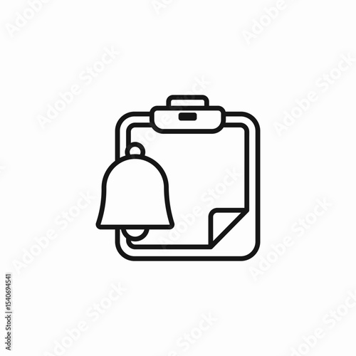 clipboard with bell notification icon sign vector