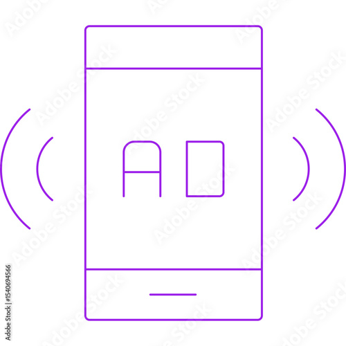 Mobile ad icon single icon vector illustration