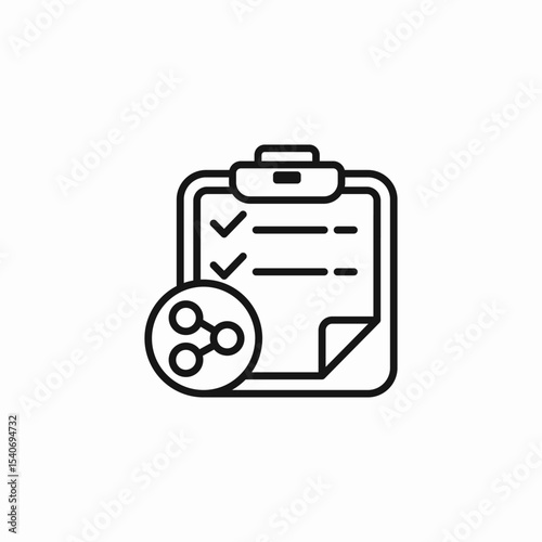 clipboard with share checklist icon sign vector