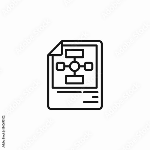 document flowchart diagram icon sign vector