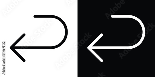 Send back icon design. simple stroke line vector icon set