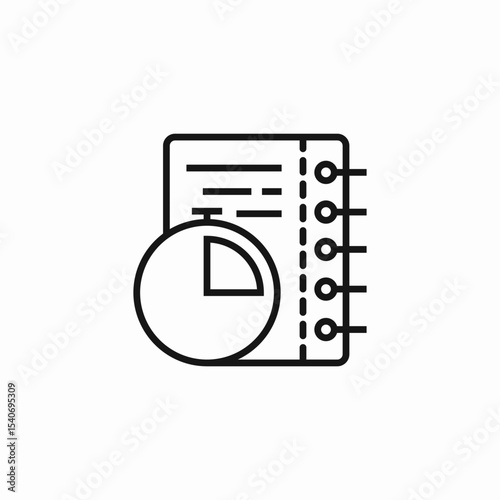document with pie chart icon sign vector