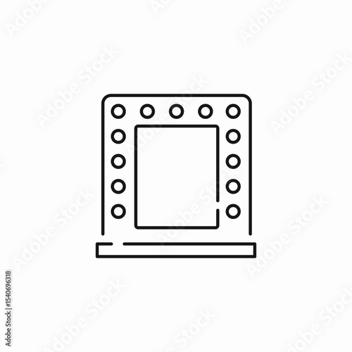 hollywood makeup mirror icon sign vector