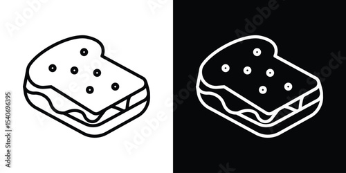 Sandwich icon design. simple stroke line vector icon set