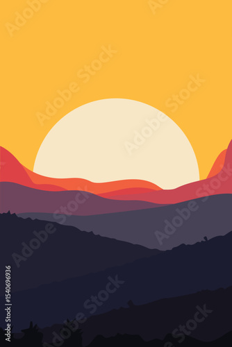 Colorful, Sunset, Wilderness, Landscape, Road, Desert, Sand, Canyon, Valley, Distance, View, Rock, Mountain, Hill, Sun, Sky, Nature, Artwork, Vector