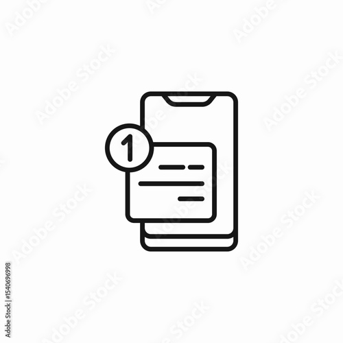 mobile notification alert icon sign vector