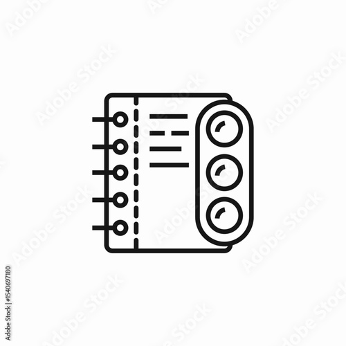 notebook content scroll icon sign vector