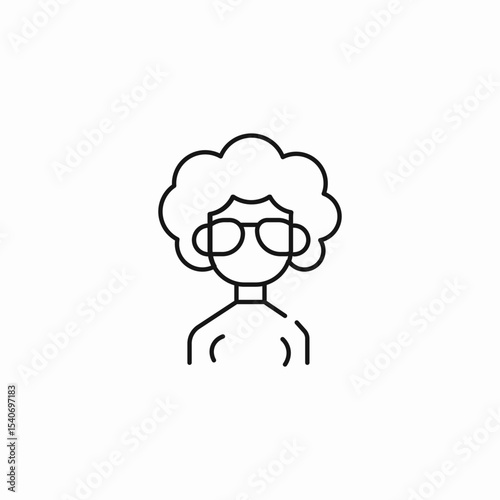 older woman glasses icon sign vector