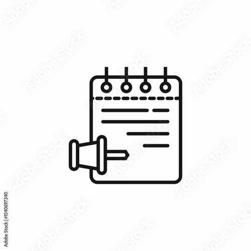 pinned notepad reminder icon sign vector
