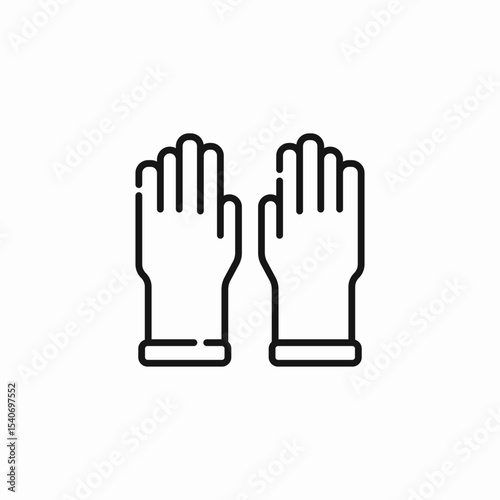 protective rubber gloves icon sign vector