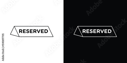 Reservation table icon design. simple stroke line vector icon set