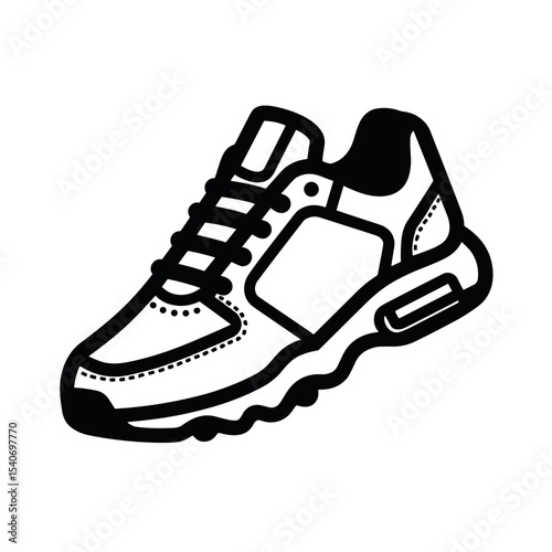 Running sneaker with lace-up design and thick sole for sport and fitness activities - activewear - footwear