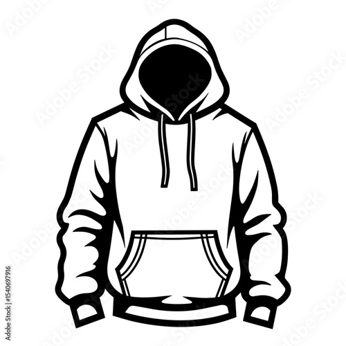 Hooded sweatshirt with front pocket and drawstrings for casual urban style - fashion - sportswear - clothing