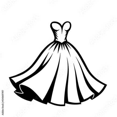Strapless flared evening dress with heart-shaped neckline for formal wear - elegance - party - fashion
