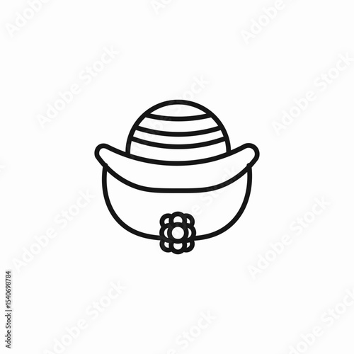 sun bonnet hat icon sign vector
