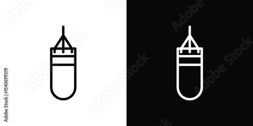 Punching bag icon design. simple stroke line vector icon set