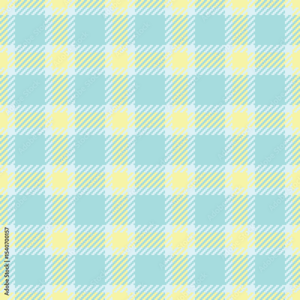 Spring seamless background fabric, usa texture pattern textile. Suit tartan check vector plaid in teal and light colors.