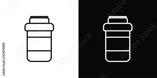 Prescription bottle icon design. simple stroke line vector icon set