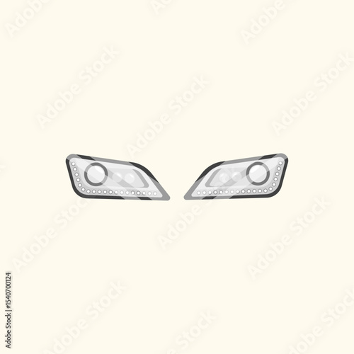 Car Headlight icon logo flat vector design