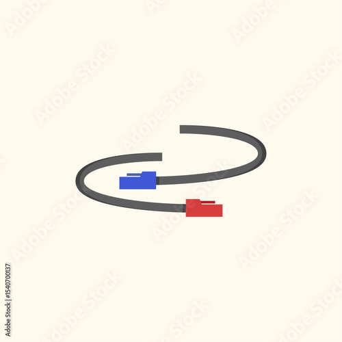 Wire cables icon logo flat vector design