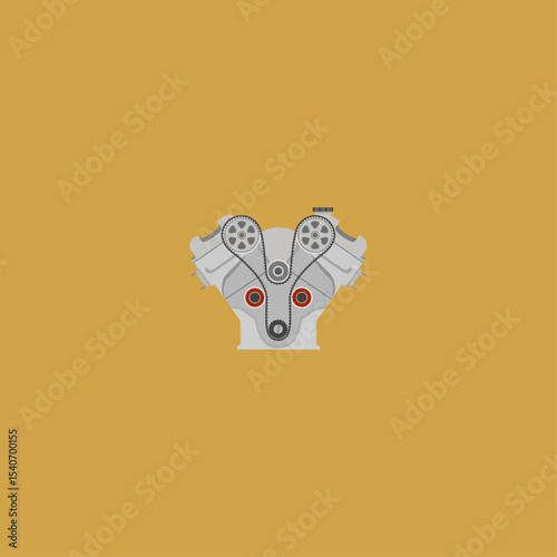 Car Engine icon logo flat vector design