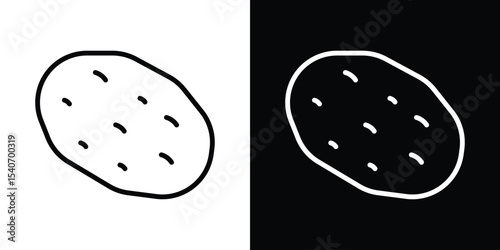 Potato icon design. simple stroke line vector icon set