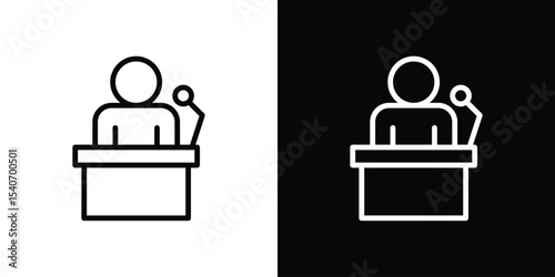Politician speaker icon design. simple stroke line vector icon set