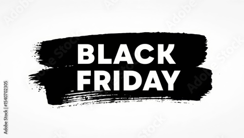 Black friday banner with rough, textured brush strokes creating a grungy effect.