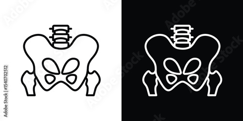 Pelvis icon design. simple stroke line vector icon set