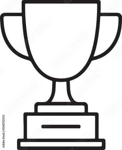 Champion Trophy Award Winning Design Icon, Success Symbol, Victory Cup Illustration