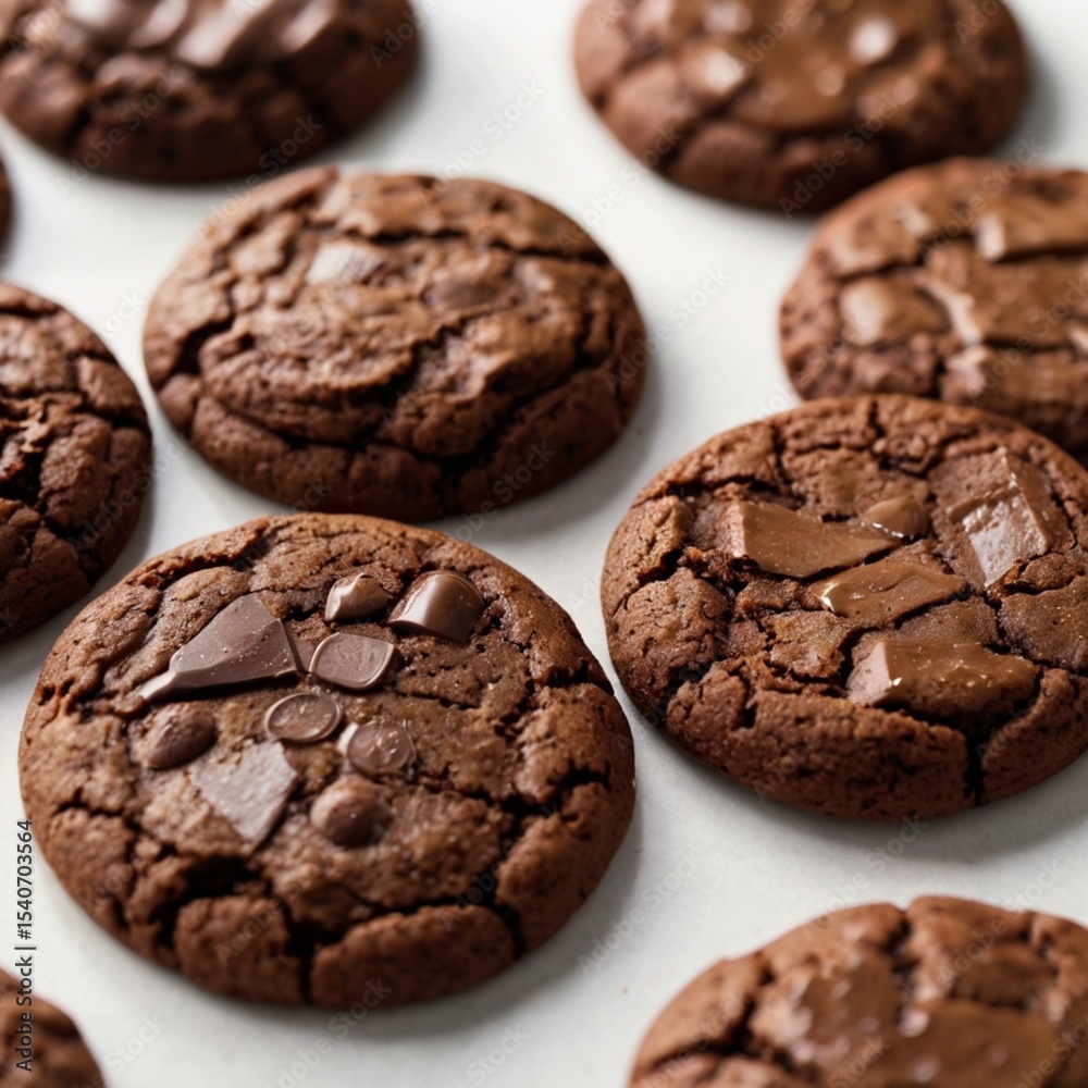 Fototapeta premium chocolate chip cookies on white