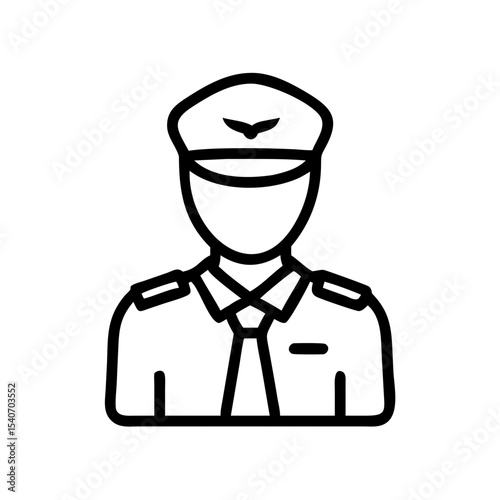 Pilot uniform icon design. Stylish pilot in uniform, perfect for aviation industry. This pilot uniform graphic is ideal for website or app icon.